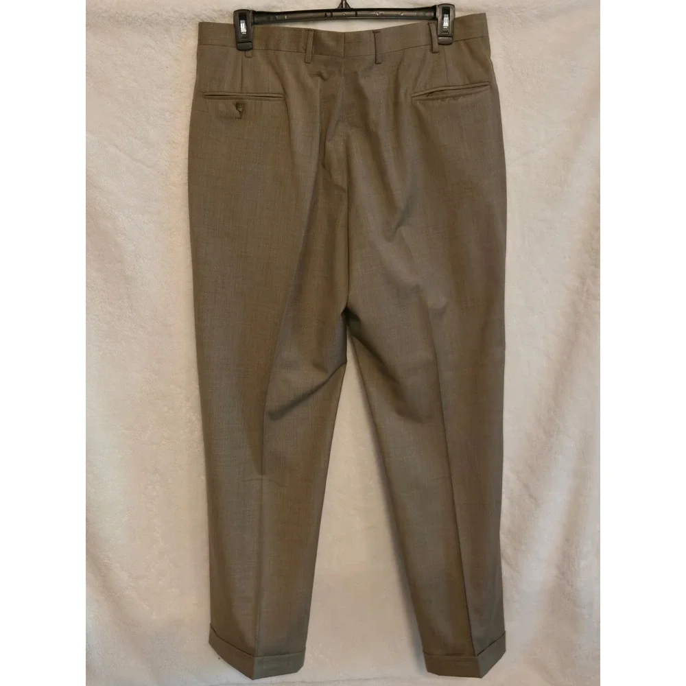 Jos. A. Bank Signature Collection Mens 44L Tan 2-Button 2-Piece Suit 38×32 Pants